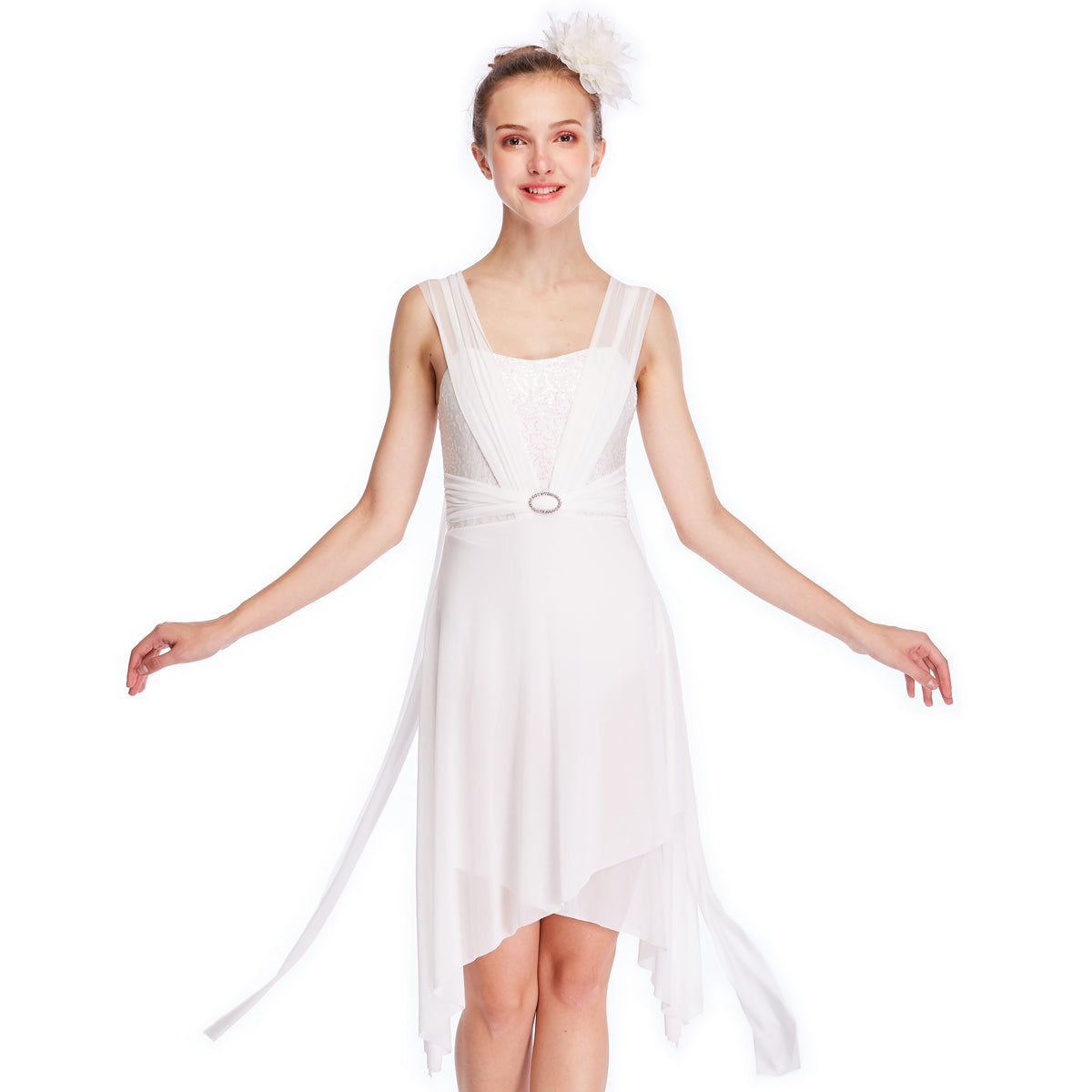 white dance dress